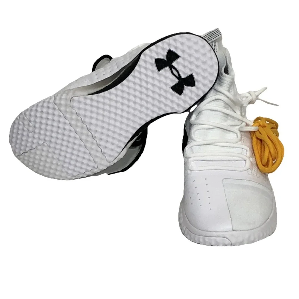 Under Armour Project Rock 1 Weight Training Workout Shoes White Black Men Size 9